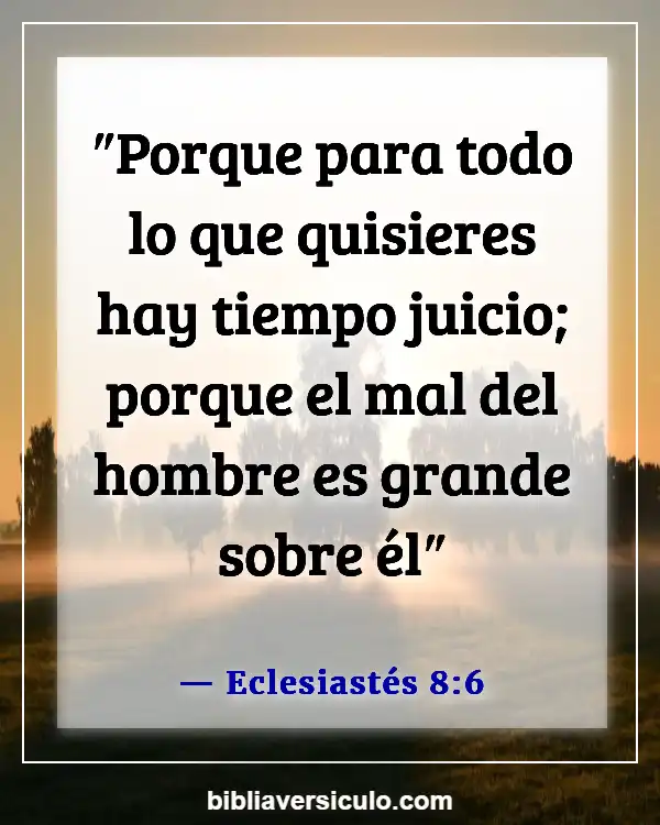 Versículos de la Biblia Sobre El tiempo de Dios siempre es el correcto (Eclesiastés 8:6)