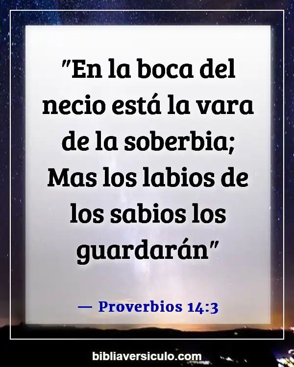 Versículos de la Biblia Sobre Hablar (Proverbios 14:3)