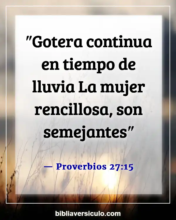Versículos de la Biblia Sobre Esposas enojadas (Proverbios 27:15)