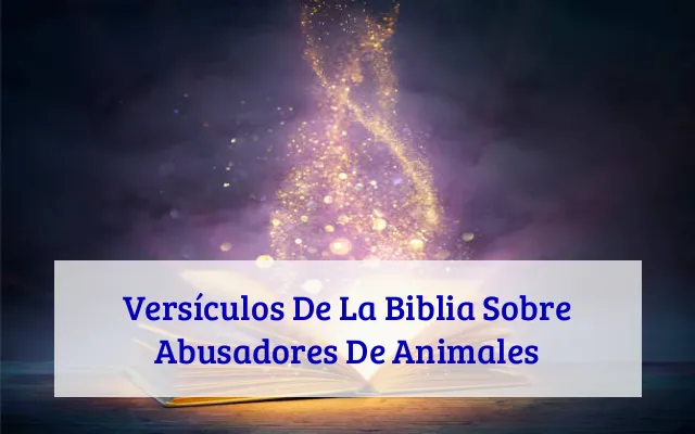 Versículos De La Biblia Sobre Abusadores De Animales