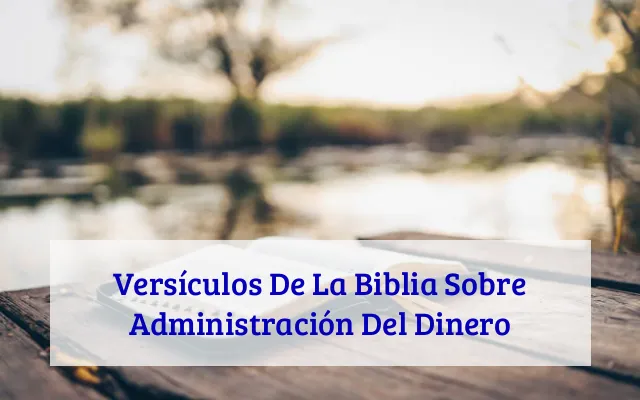 Versículos De La Biblia Sobre Administración Del Dinero