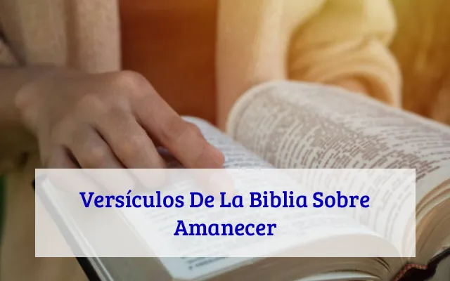 Versículos De La Biblia Sobre Amanecer