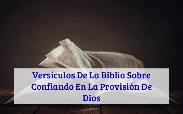 Versículos De La Biblia Sobre Confiando En La Provisión De Dios