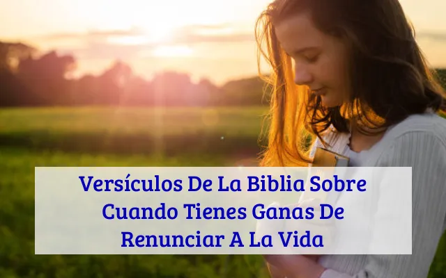 Versículos De La Biblia Sobre Cuando Tienes Ganas De Renunciar A La Vida