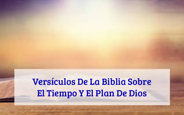 Versículos De La Biblia Sobre El Tiempo Y El Plan De Dios