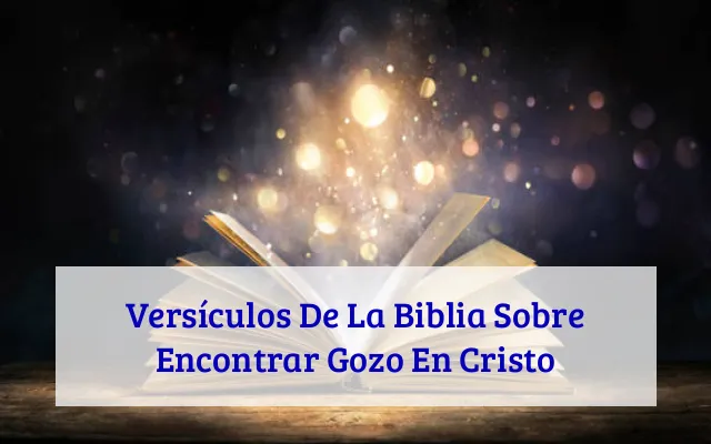 Versículos De La Biblia Sobre Encontrar Gozo En Cristo