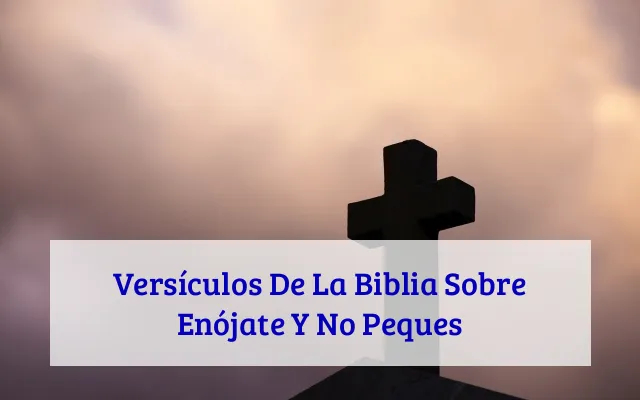 Versículos De La Biblia Sobre Enójate Y No Peques