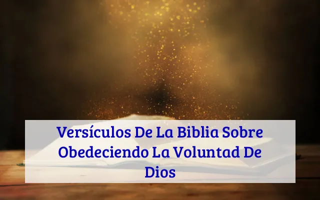 Versículos De La Biblia Sobre Obedeciendo La Voluntad De Dios