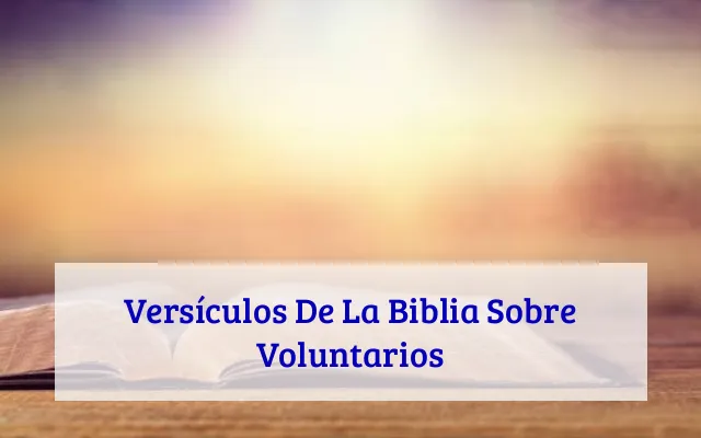 Versículos De La Biblia Sobre Voluntarios